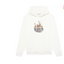 Drôle de Monsieur White Champagne Glasses and Tray Graphic Print Heavyweight Fleece-Lined Drawstring Hoodie