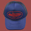 Vintage Blue Trucker Hat with Red Cruise Ship Graphic
