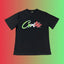 Corteiz Script Logo Green and Red Black T-Shirt