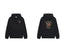 Drôle de Monsieur Black Rose Floral Graphic and "Not From Paris Madame" Print Heavyweight Fleece-Lined Drawstring Hoodie