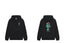 Drôle de Monsieur Black Art Illustration Graphic Heavyweight Fleece-Lined Drawstring Hoodie