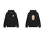 Drôle de Monsieur Black "Grand Hotel" Oval Emblem Graphic Print Heavyweight Drawstring Hoodie