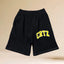 Corteiz Black & Yellow CRTZ Arch Logo Shorts