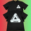 Corteiz Penrose Triangle Logo Black T-Shirt (Front & Back Print)