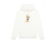Drôle de Monsieur White Ski Art Graphic Print Heavyweight Fleece-Lined Drawstring Hoodie