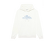 Drôle de Monsieur White Blue Lettering Graphic Print Heavyweight 420g Fleece-Lined Drawstring Hoodie