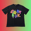 Corteiz Multicolored 3D Block Lettering Logo Black T-Shirt
