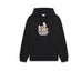 Drôle de Monsieur Black Champagne Glasses and Tray Graphic Print Heavyweight Fleece-Lined Drawstring Hoodie