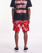 Mixed Emotions Graffiti Shorts Red