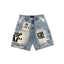 Mixed Emotions Blue “AI” Denim Shorts