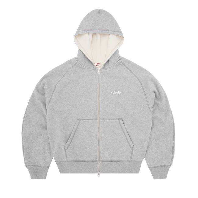 HMP THERMAL ZIP HOODIE [HEATHER GREY] Hover Image