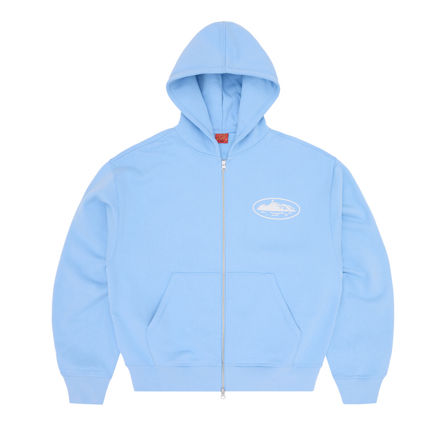 ISLAND PUFF PRINT ZIP HOODIE [BABY BLUE] Hover Image