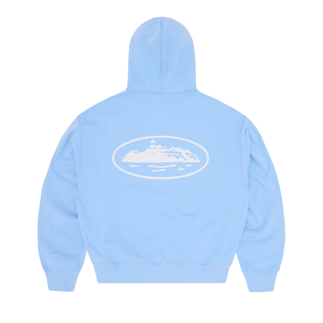 ISLAND PUFF PRINT ZIP HOODIE [BABY BLUE] Main Image