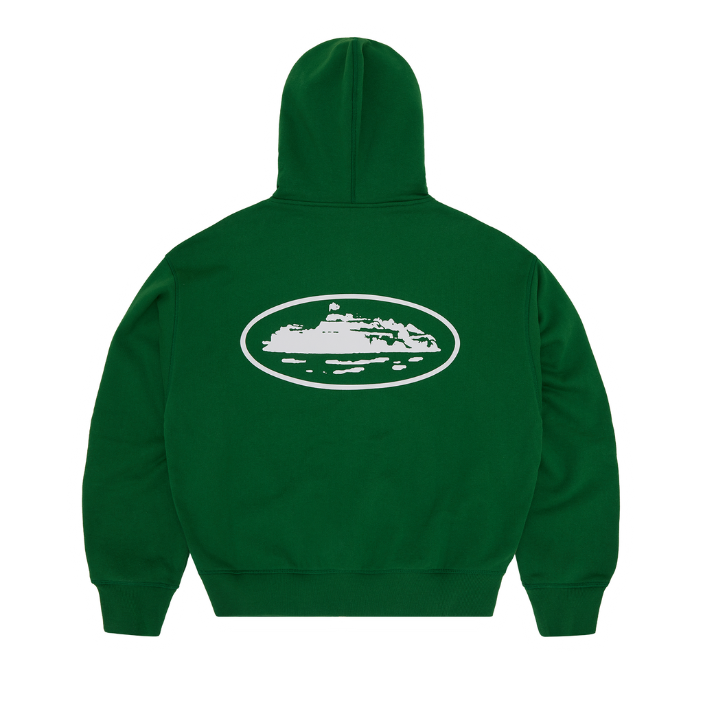 ISLAND PUFF PRINT ZIP HOODIE [GREEN]