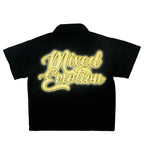 Mixed Emotions Blinded Zip Up Shirt Black