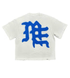Mixed Emotions End Rhinestone Tee White/Blue