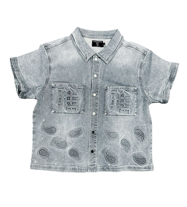 Mixed Emotions Paisley Denim Shirt Blue Hover Image