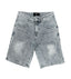 Mixed Emotions Paisley Denim Shorts Blue