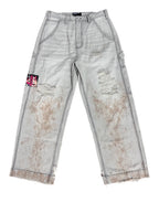 Enfants Riches Déprimés Distressed & Stained Denim Jeans - Light Blue