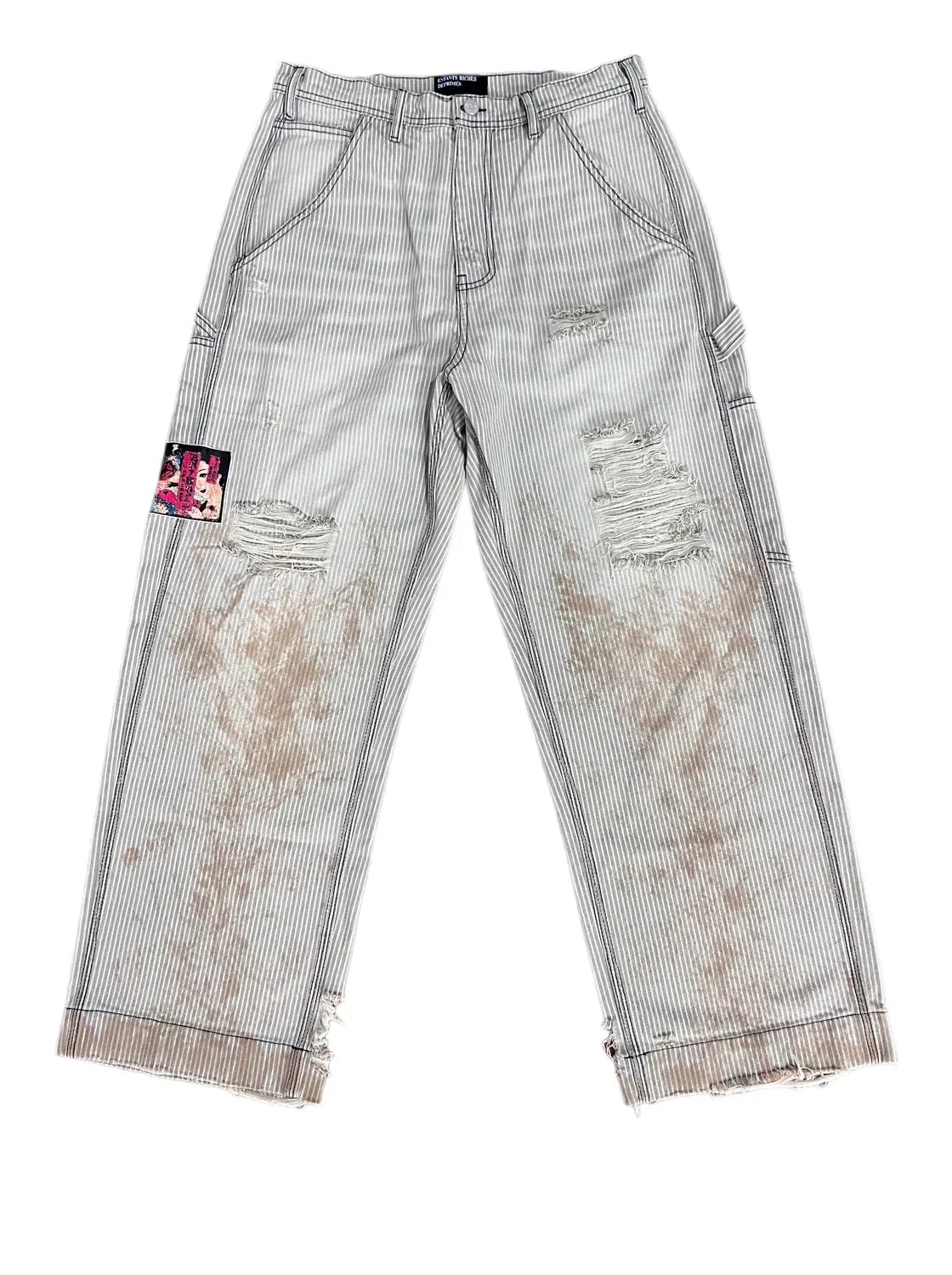 Enfants Riches Déprimés Distressed & Stained Denim Jeans - Light Blue