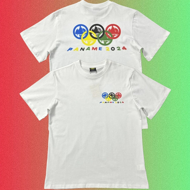Corteiz Paname 2024 Olympic Rings Graphic Black T-Shirt (Front & Back Print) Main Image