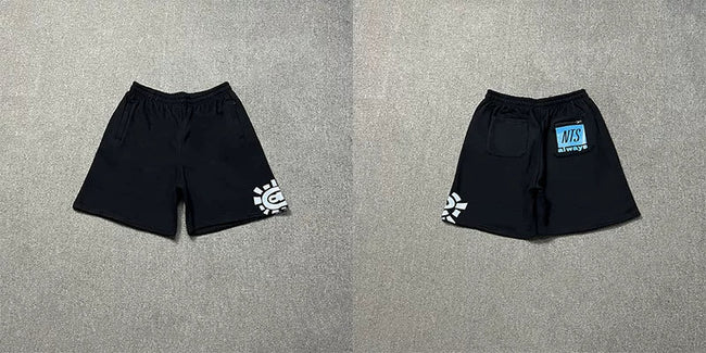 ADWYSD Graphic Print Sweatshorts - Black / White Hover Image