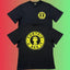 Corteiz U See It Yellow Round Logo Graphic Black T-Shirt (Front & Back Print)