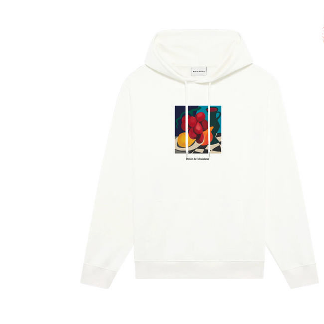 Drôle de Monsieur White Still Life Fruit Oil Painting Graphic Print Heavyweight Drawstring Hoodie Hover Image