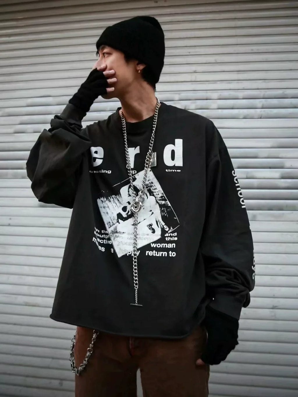 Enfants Riches Déprimés "e r d" Collage Long-Sleeve  - Black