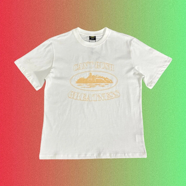 Corteiz Can't Rush Greatness Island Graphic Black T-Shirt Main Image