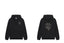 Drôle de Monsieur Black Vintage Calligraphy Logo and "Not From Paris Madame" Print Heavyweight Fleece-Lined Drawstring Hoodie