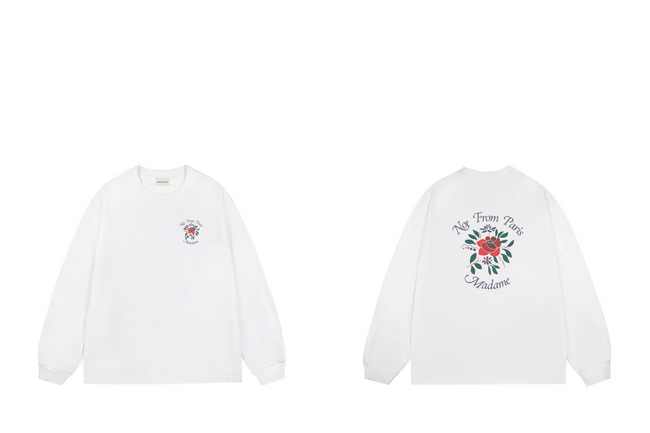 Drôle de Monsieur White Rose Graphic Print Long Sleeve Crewneck Sweatshirt Hover Image