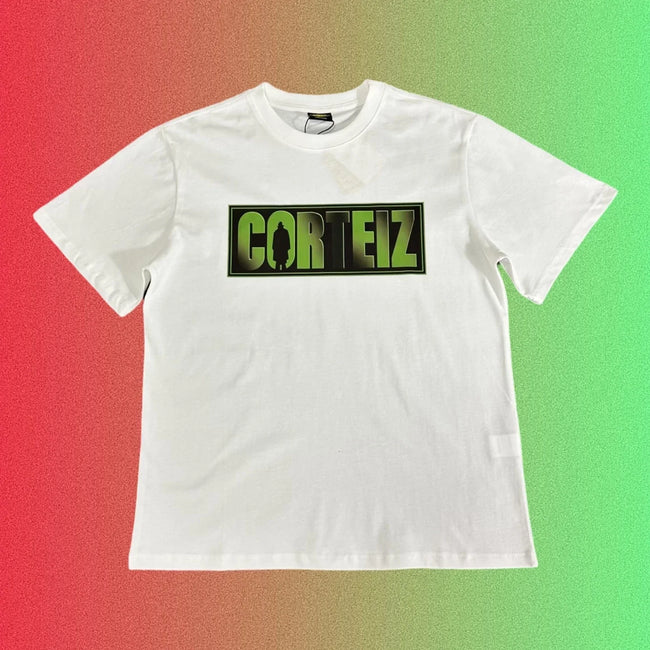 Corteiz Box Logo Green Gradient Black T-Shirt Main Image