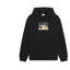 Drôle de Monsieur Black Abstract Still Life Graphic Print Heavyweight Fleece-Lined Drawstring Hoodie