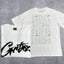 Corteiz All-Over Sketch Grid T-Shirt – White/Black