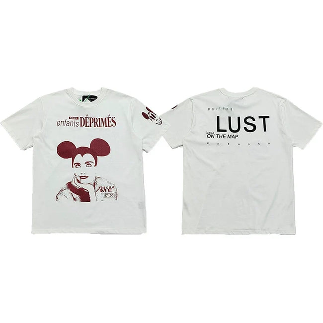 Enfants Riches Déprimés Mouse Ears Portrait & "Lust" T-Shirt - White Hover Image