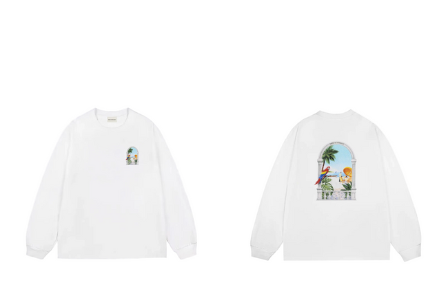 Drôle de Monsieur White Tropical Window Arch Graphic Print Long Sleeve Crewneck Sweatshirt Hover Image