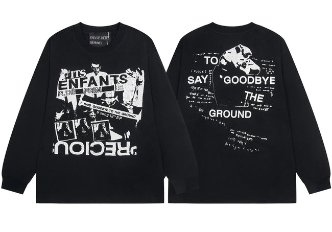 Enfants Riches Déprimés Inverted Collage & "Say Goodbye The Ground" Long-Sleeve  - Black Hover Image