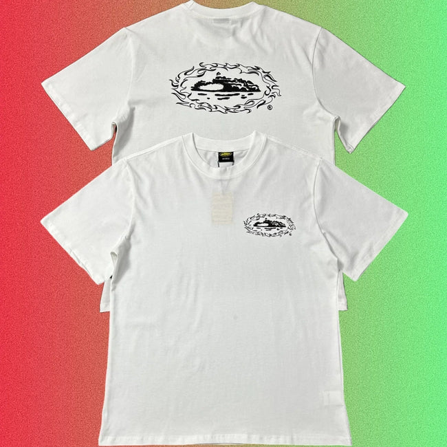 Corteiz Island Logo Graphic Black T-Shirt (Front & Back Print) Main Image