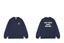 Drôle de Monsieur Navy Blue "Not From Paris Madame" Lettering Print Long Sleeve Crewneck Sweatshirt