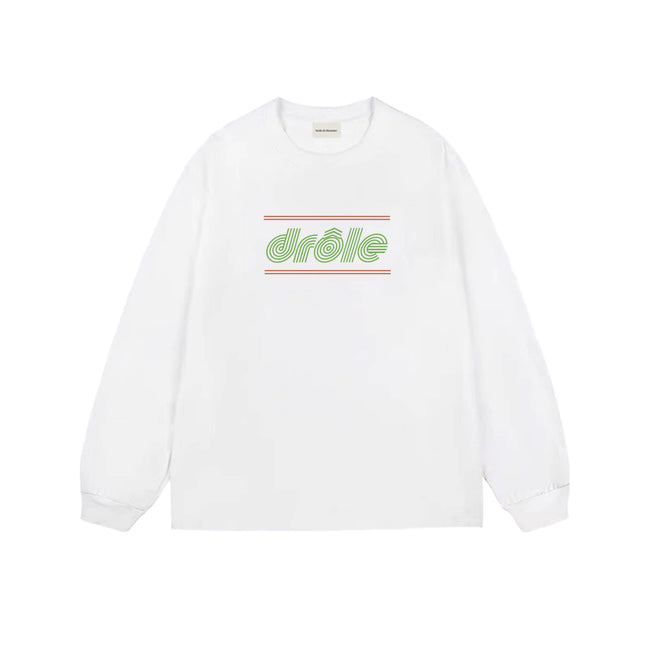 Drôle de Monsieur Minimalist Green Graphic Print Long Sleeve T-Shirt Hover Image