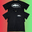 Corteiz Classic Oval Ship Logo Small Front & Large Back Print Black T-Shirt