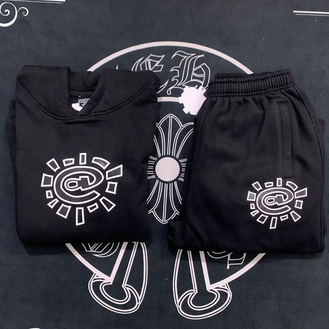 ADWYSD Logo Heavyweight Hoodie and Sweatpants Set - Black Hover Image