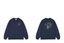 Drôle de Monsieur Navy Blue Floral & Script Graphic Print Long Sleeve Crewneck Sweatshirt