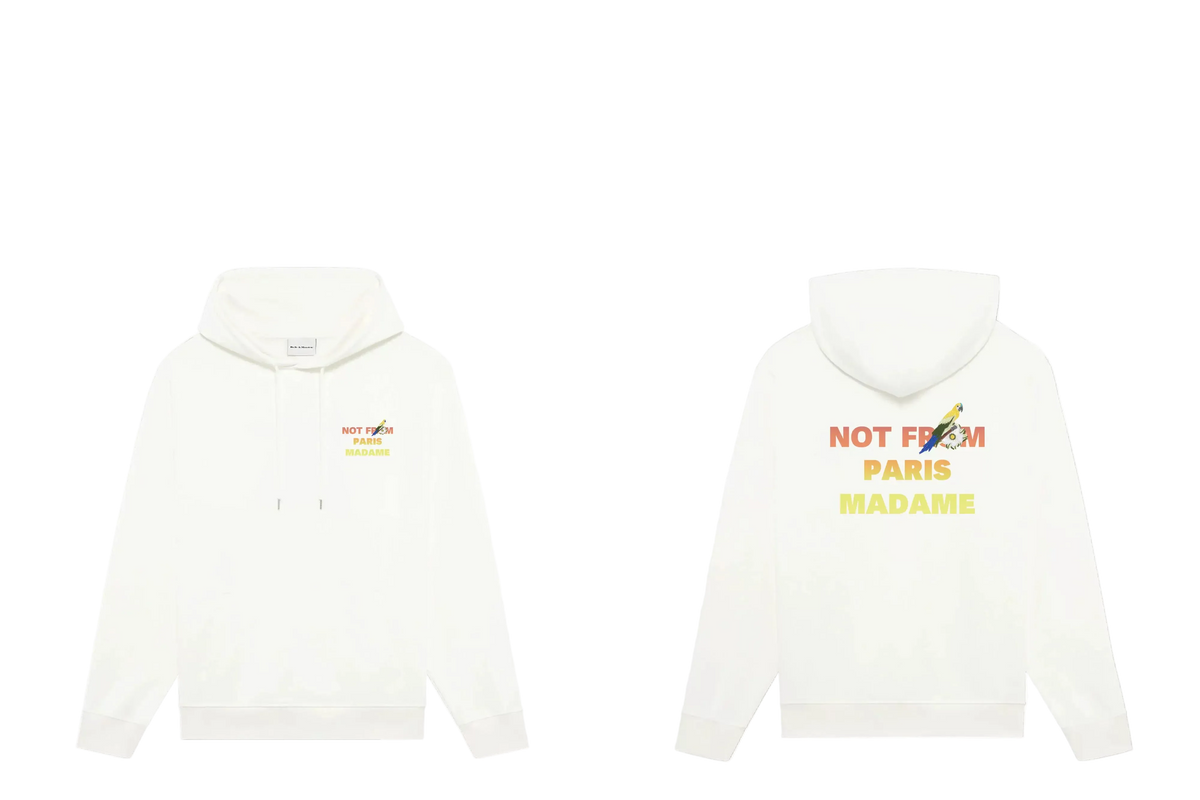 Drôle de Monsieur White Gradient Slogan Heavyweight Hoodie