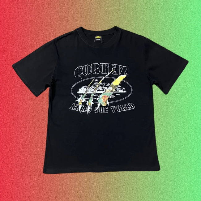 Corteiz Rules The World Claw Graphic Black T-Shirt Hover Image