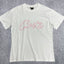 Pink Accent Star-Logo Graphic Tee - White & Pink Streetwear T-Shirt