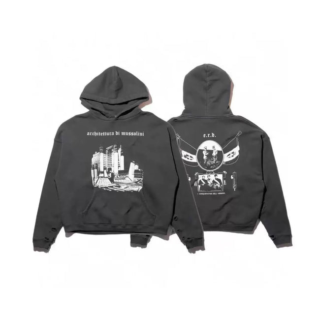 Enfants Riches Déprimés Architectural Graphic & Emblem Hoodie - Washed Black Hover Image