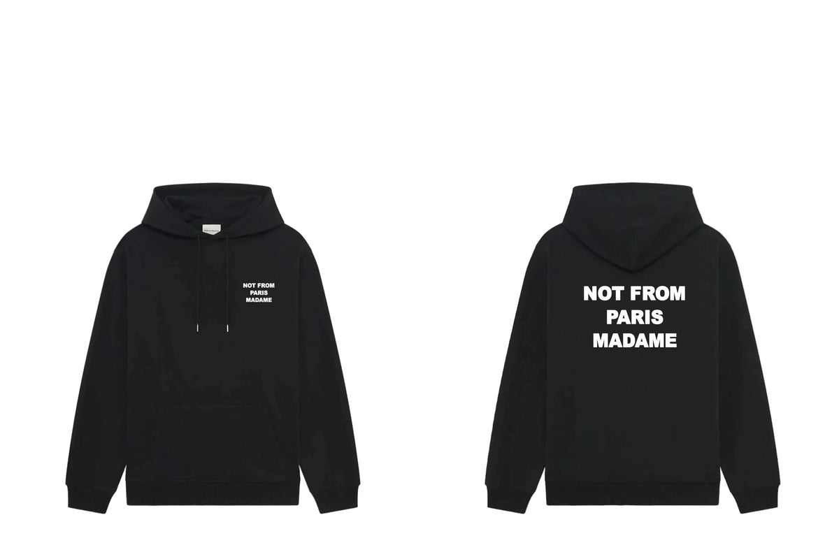 Drôle de Monsieur Black Slogan Print Heavyweight Hoodie