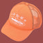 Corteiz Vintage Orange Trucker Hat with White Stars and Cruise Ship Graphic